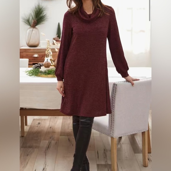 Dresses & Skirts - Ribbed Cowl Neck Dress